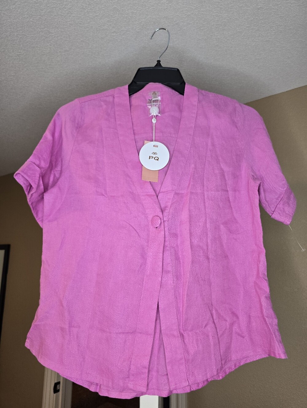PQ Sammy Pink Short-Sleeve Button-Front Women's Shirt